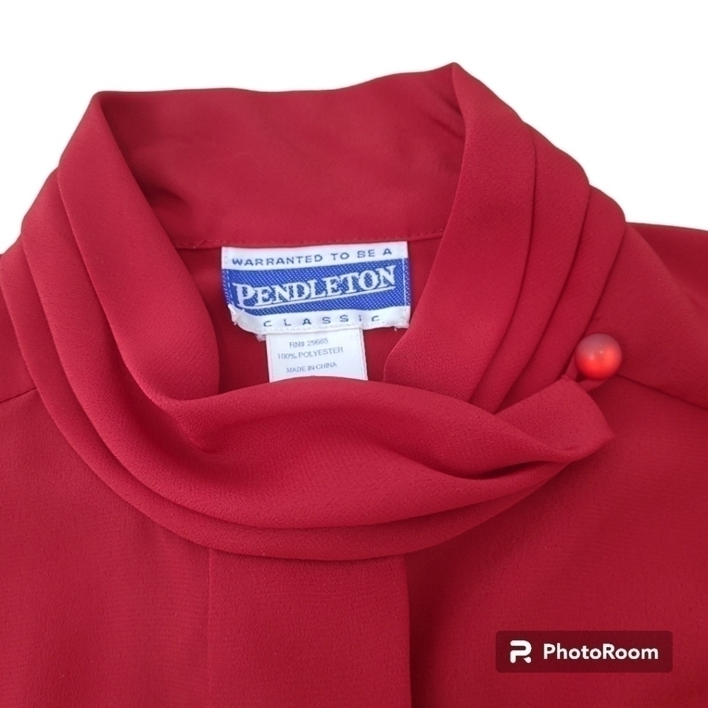 Pendleton Mock Button Neck Button Down Vintage Re… - image 3